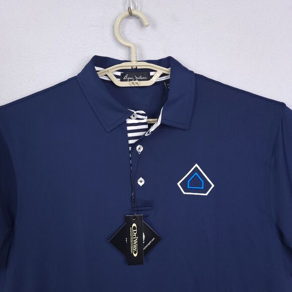 Byron Nelson Dri Way Polo Golf Shirt Mens Navy Sz M Short Sleeve Performance NWT - Picture 3 of 16